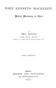 John Kenneth Mackenzie by Bryson Mrs.