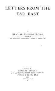 Cover of: Letters from the Far East by Sir Charles Eliot