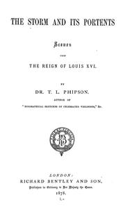 Cover of: The storm and its portents by Thomas Lamb Phipson