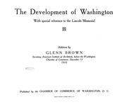 The development of Washington with special reference to the Lincoln memorial by Brown, Glenn