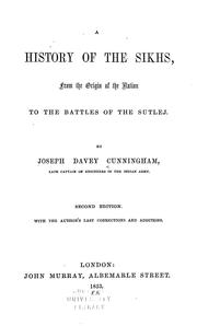 Cover of: A history of the Sikhs by Joseph Davey Cunningham