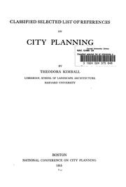 Cover of: Classified selected list of references on city plannng