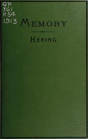 Cover of: Memory by Ewald Hering