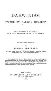 Cover of: Darwinism stated by Darwin himself. by Charles Darwin