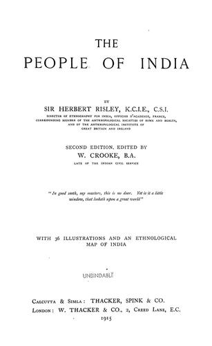 The people of India by Risley, Herbert Hope Sir