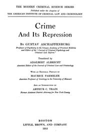 Cover of: Crime and its repression by Gustav Aschaffenburg