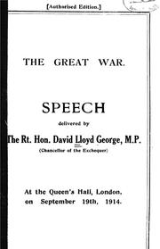 Cover of: The great war. by David Lloyd George