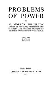 Cover of: Problems of power by William Morton Fullerton