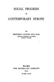 Cover of: Social progress in contemporary Europe by Frederic Austin Ogg