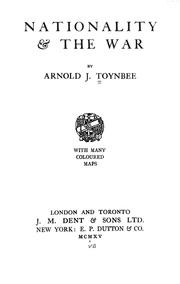 Cover of: Nationality & the war by Arnold J. Toynbee