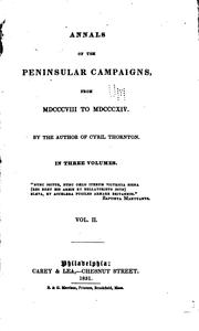 Cover of: Annals of the peninsular campaigns: from MDCCCVIII to MDCCCXIV.