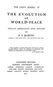 Cover of: The evolution of world-peace