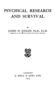 Cover of: Psychical research and survival