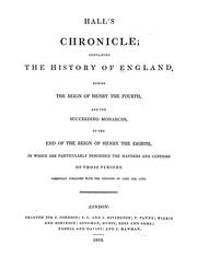 Cover of: Hall's chronicle by Edward Hall