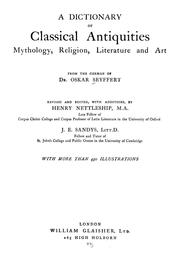 Cover of: A dictionary of classical antiquities: mythology, religion, literature and art