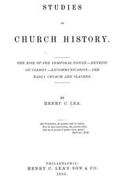 Cover of: Studies in church history by Henry Charles Lea