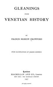 Cover of: Gleanings from Venetian history. by Francis Marion Crawford