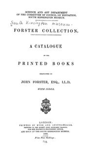 Cover of: Forster collection by South Kensington museum, London. Forster collection.