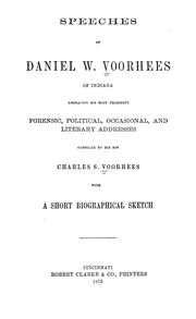 Cover of: Speeches of Daniel W. Voorhees by Daniel W. Voorhees