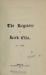 Cover of: The register of Kirk Ella, Co. York