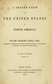 Cover of: A second visit to the United States of North America. by Charles Lyell