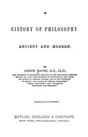 Cover of: A history of philosophy.: Ancient and modern.