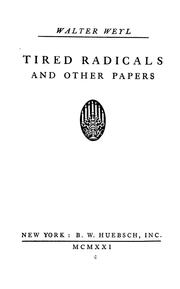 Cover of: Tired radicals, and other papers.