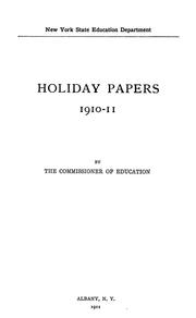 Cover of: Holiday papers 1910-11 by A. S. Draper