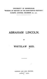 Cover of: Abraham Lincoln