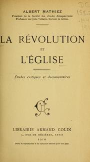 Cover of: ... La révolution et l'église by Mathiez, Albert