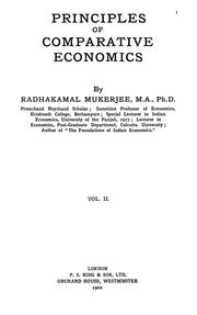 Cover of: Principles of comparative economics