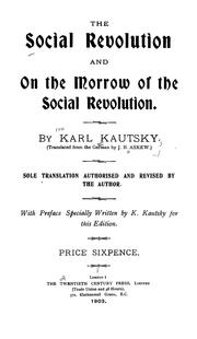 Cover of: The social revolution and On the morrow of the social revolution.
