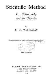 Cover of: Scientific method by F. W. Westaway