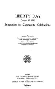 Cover of: Liberty day October 12, 1918: Suggestions for community celebrations