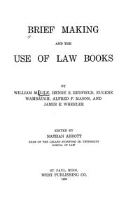 Cover of: Brief making and the use of law books ...