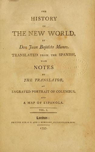 The history of the New World by Juan Bautista Muñoz