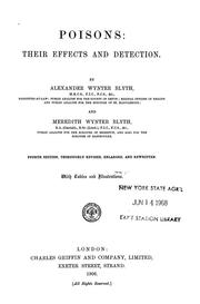 Cover of: Poisons: Their Effects and Detection