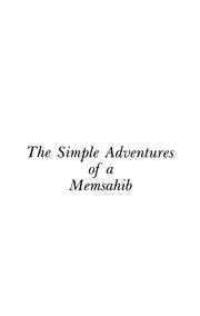 Cover of: The simple adventures of a memsahib by Sara Jeannette Duncan