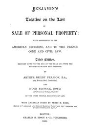 Cover of: Benjamin's Treatise on the law of sale of personal property by J. P. Benjamin