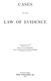 Cover of: Cases on the law of evidence