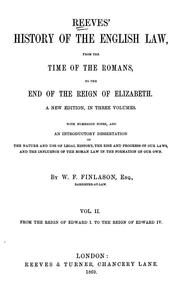 Cover of: History of the English law