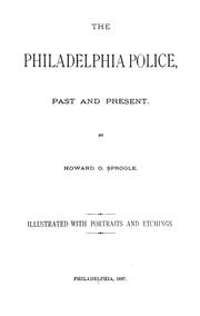 Cover of: The Philadelphia police, past and present