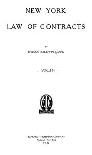 New York law of contracts by Briscoe Baldwin Clark