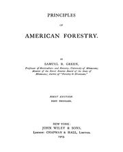 Cover of: Principles of American forestry.