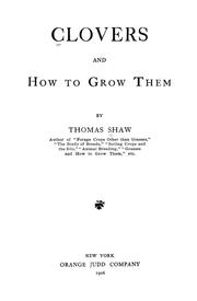 Cover of: Clovers and how to grow them