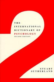 Cover of: The international dictionary of psychology by N. S. Sutherland