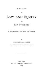 Cover of: A review in law and equity for law students: a hand-book for law students