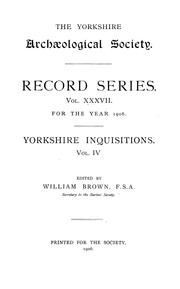 Cover of: Yorkshire inquisitions of the reigns of Henry III. and Edward I.