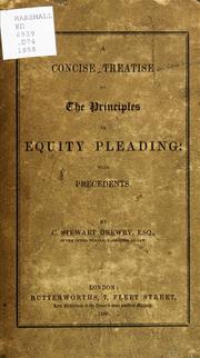 Cover of: A concise treatise on the principles of equity pleading: with precedents.