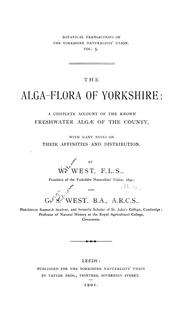 Cover of: Alga-flora of Yorkshire | W. West